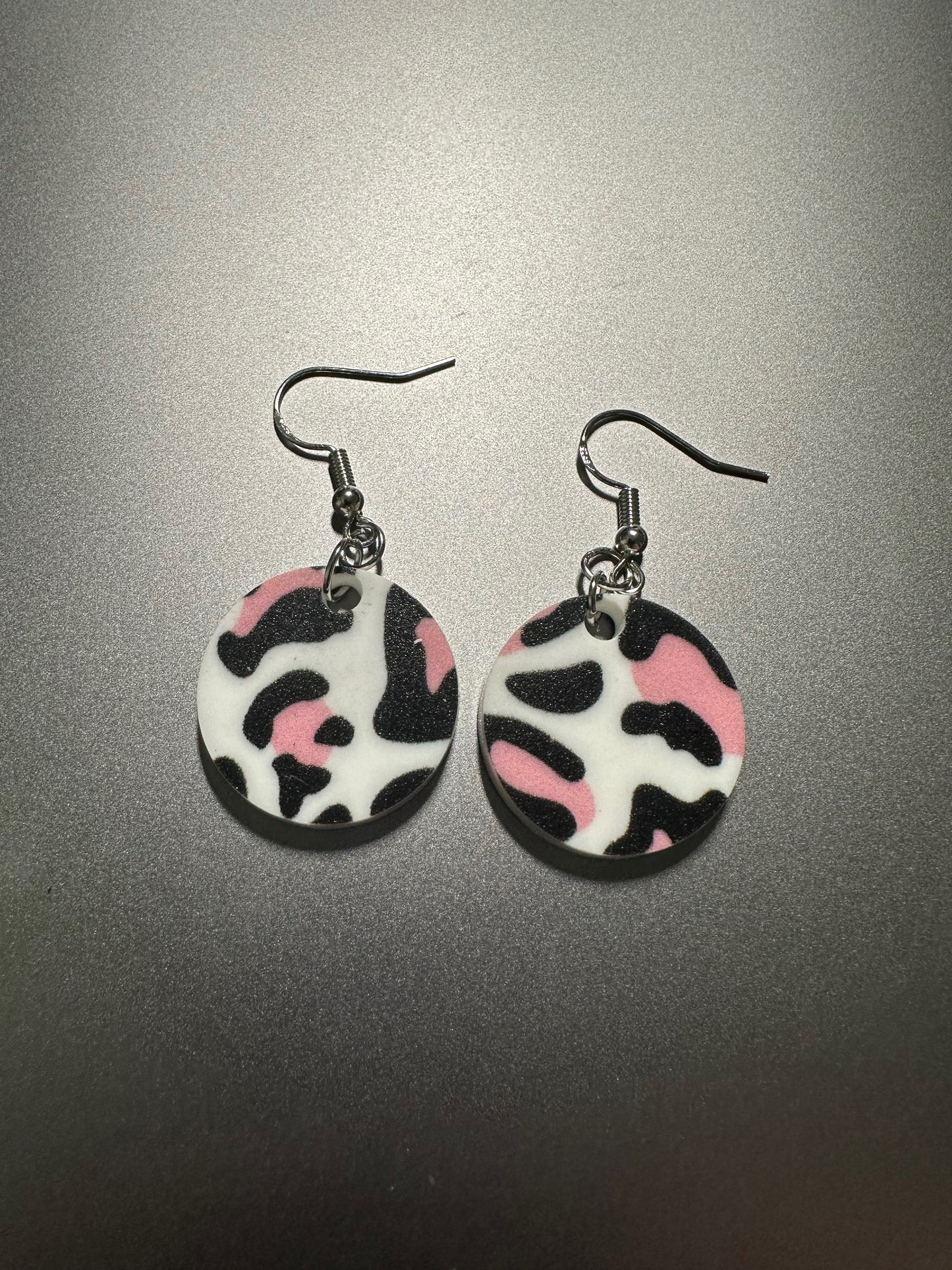 Pink Leopard Print Earrings