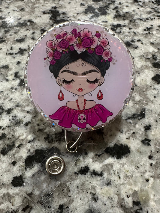 CUTE INTERCHANGEABLE FRIDA BADGE REEL