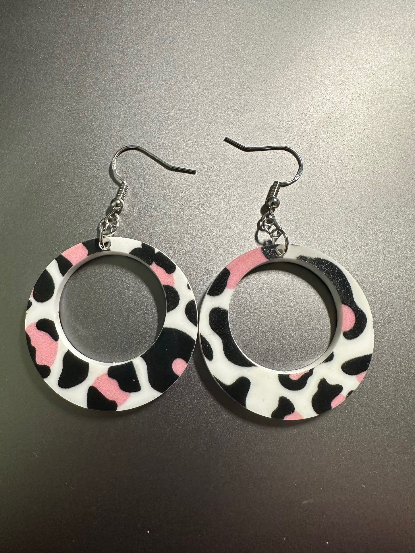 Pink Leopard Print Earrings