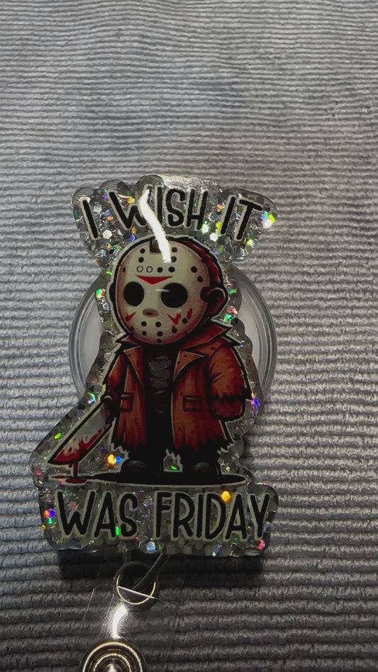 Jason Friday the 13th inspired interchangeable badge reel